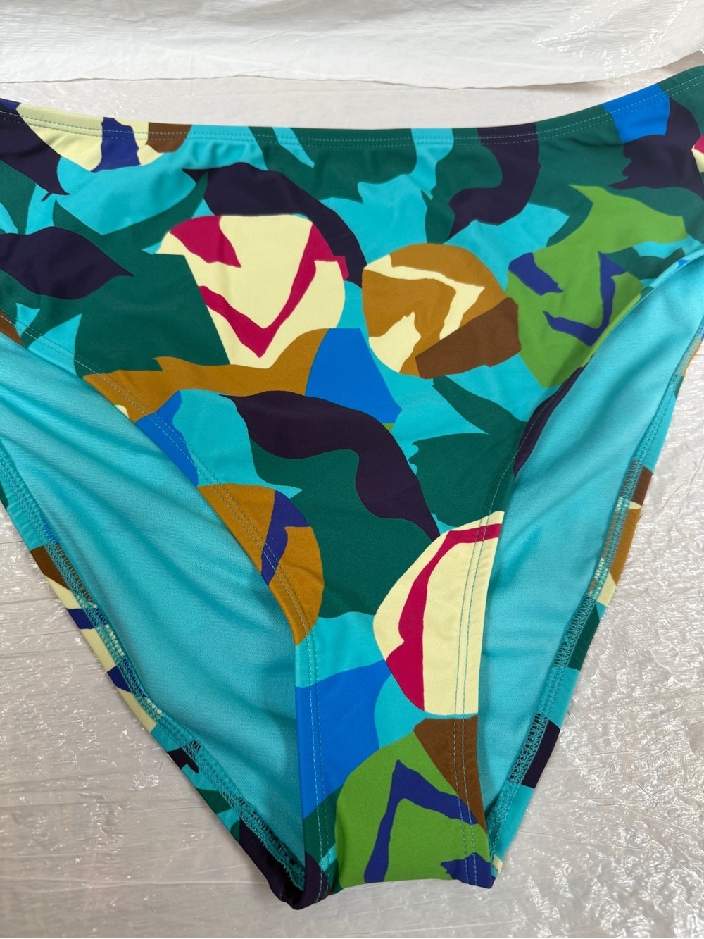 Time and Tru Women’s Multicolor Abstract Swim Swimsuit Bottom Turquoise Green